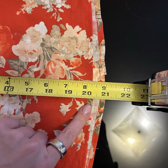 Sezane Kellia Blouse Orange Floral Flowers Linen Puff Sleeve Top 38 US 6 M - Picture 8 of 8